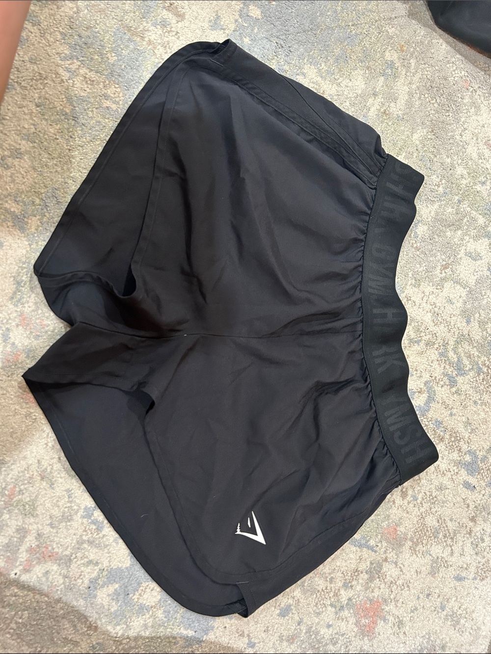 Gymshark Black Athletic Training Shorts with Elastic Logo Waistband